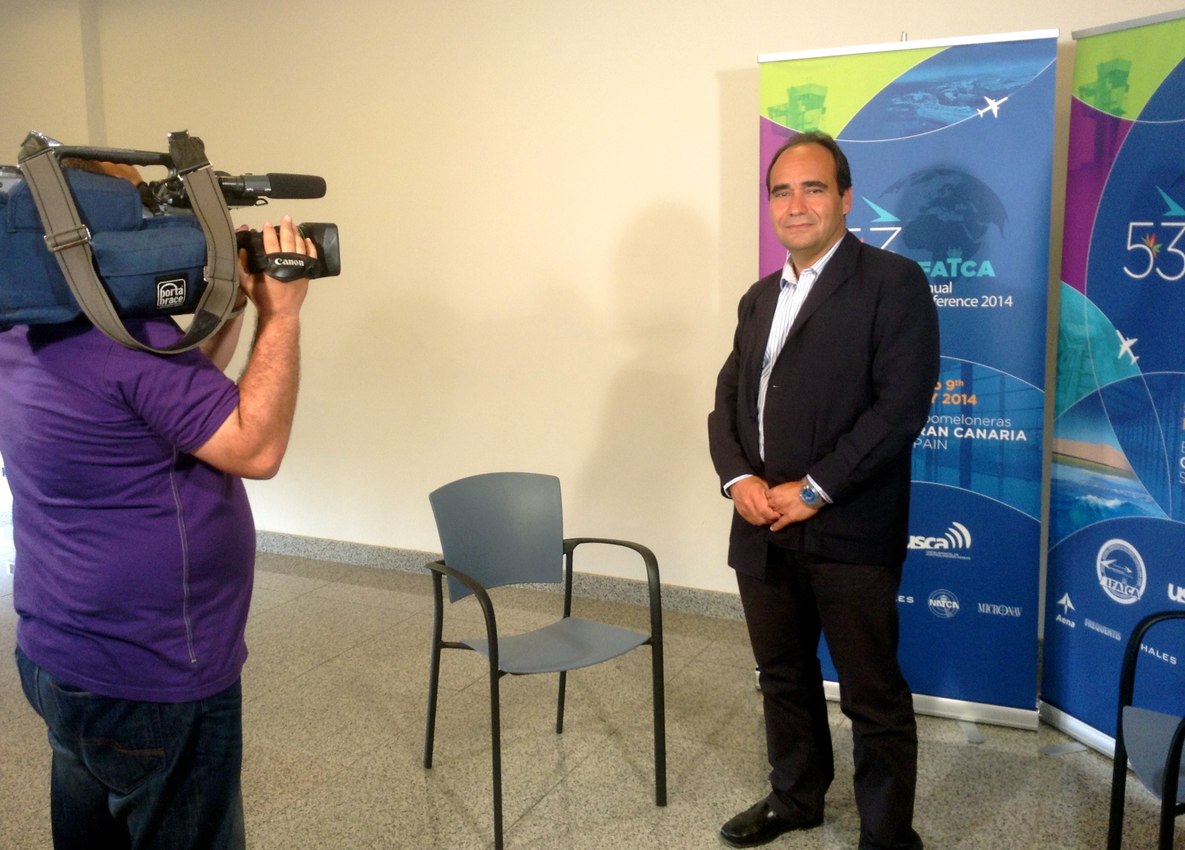 El presidente de USCA, Miguel Angel Serra, en el palacio de congresos Expomeloneras.