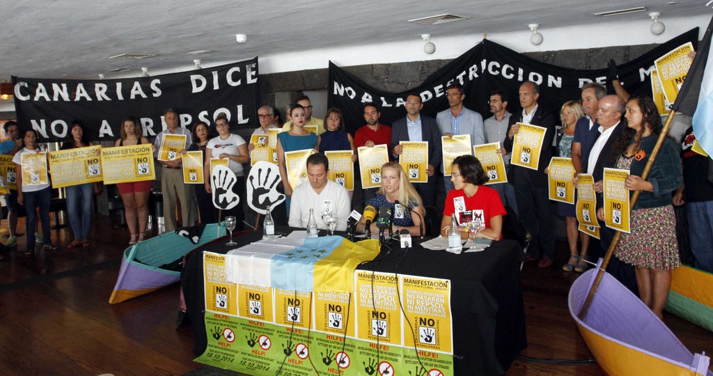 Rueda de prensa sobre la manifestación, en Lanzarote