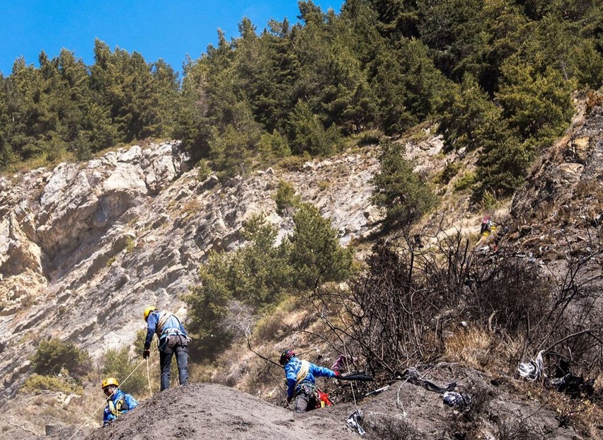 Fotografía de la Gendarmería Nacional en el lugar del siniestro