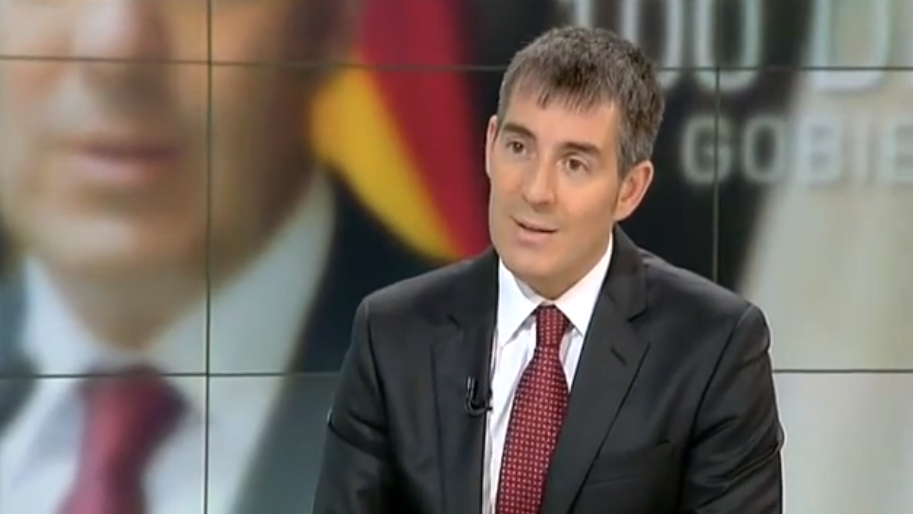 Fernando Clavijo durante su entrevista en la Televisión Canaria.