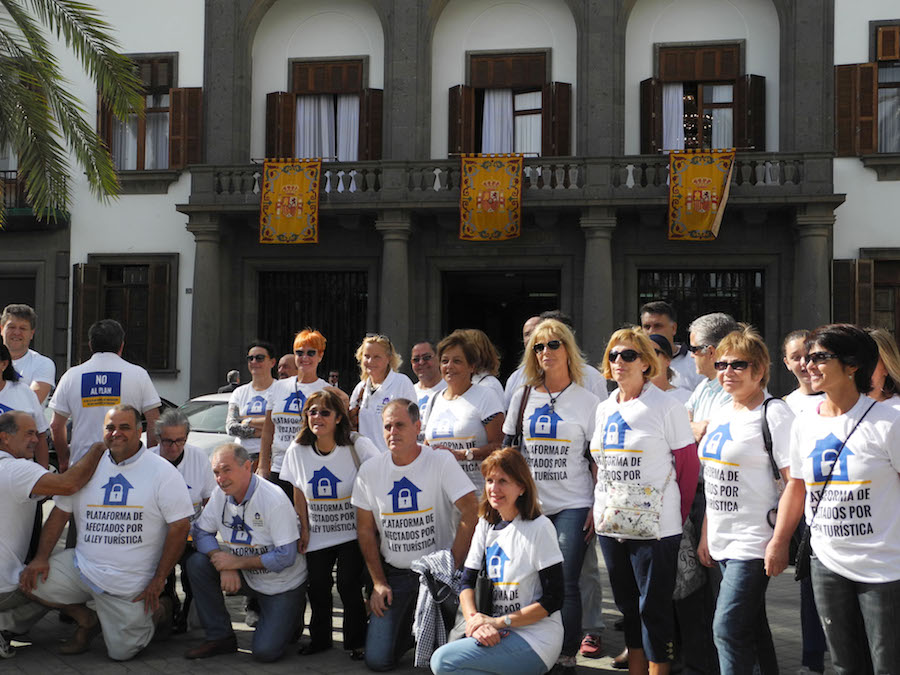 Manifestación de la Plataforma de Afectados por la Ley Turística. Fotografía: PALT