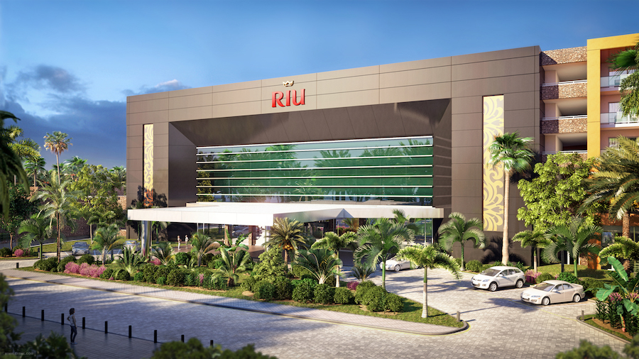 Riu Palace Oasis Fachada. Infografía de RIU Hoteles