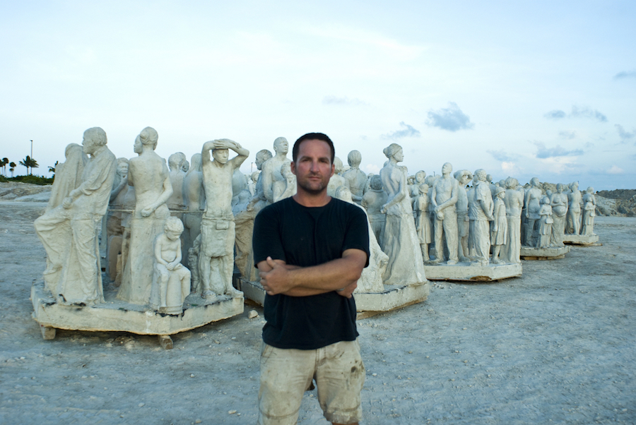 Jason DeCaires Taylor antes sus esculturas. Fotografía: Centros de Arte, Turismo y Cultura de Lanzarote