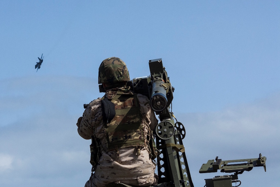 Efectivos militares del Ejército de Tierra. Fotografía: Ministerio de Defensa (Cuartel General del Mando de Canarias)